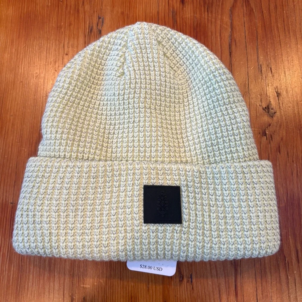 Free People Let's Race Fleece Lined Yarn Beanie Dandelion new NWT one size hat